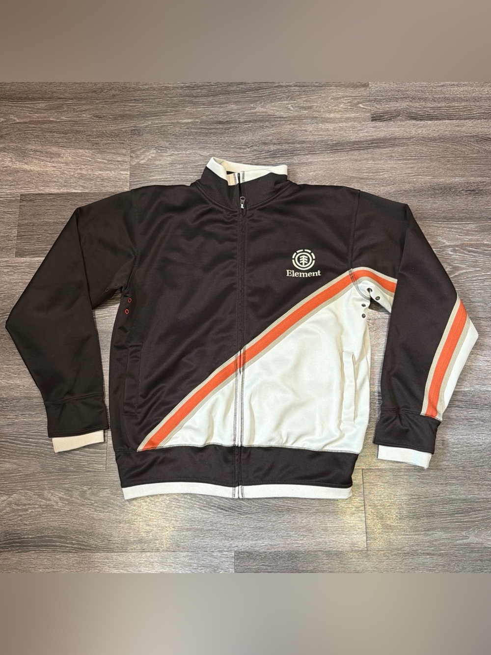 Element Full Zip Sweatshirt Jacket Y2K Skate Logo Brown Men’s Large